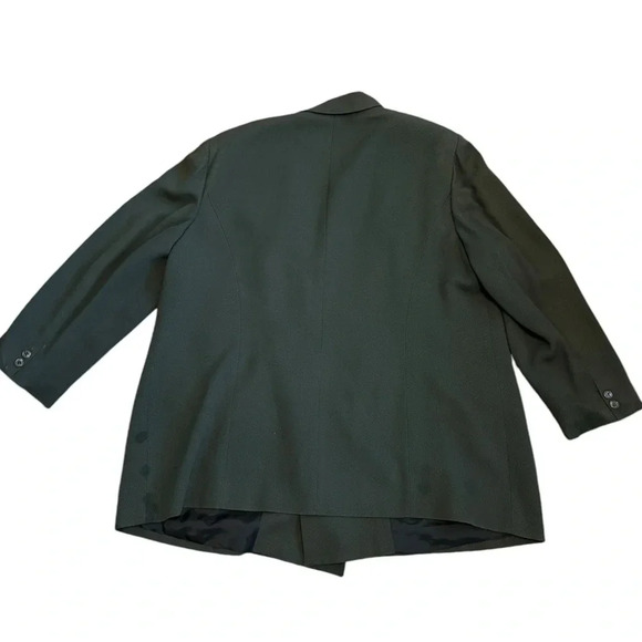 Linda Allard Ellen Tracy Saks Fifth Avenue Dark Green Double Breasted Blazer 20 - Picture 3 of 7